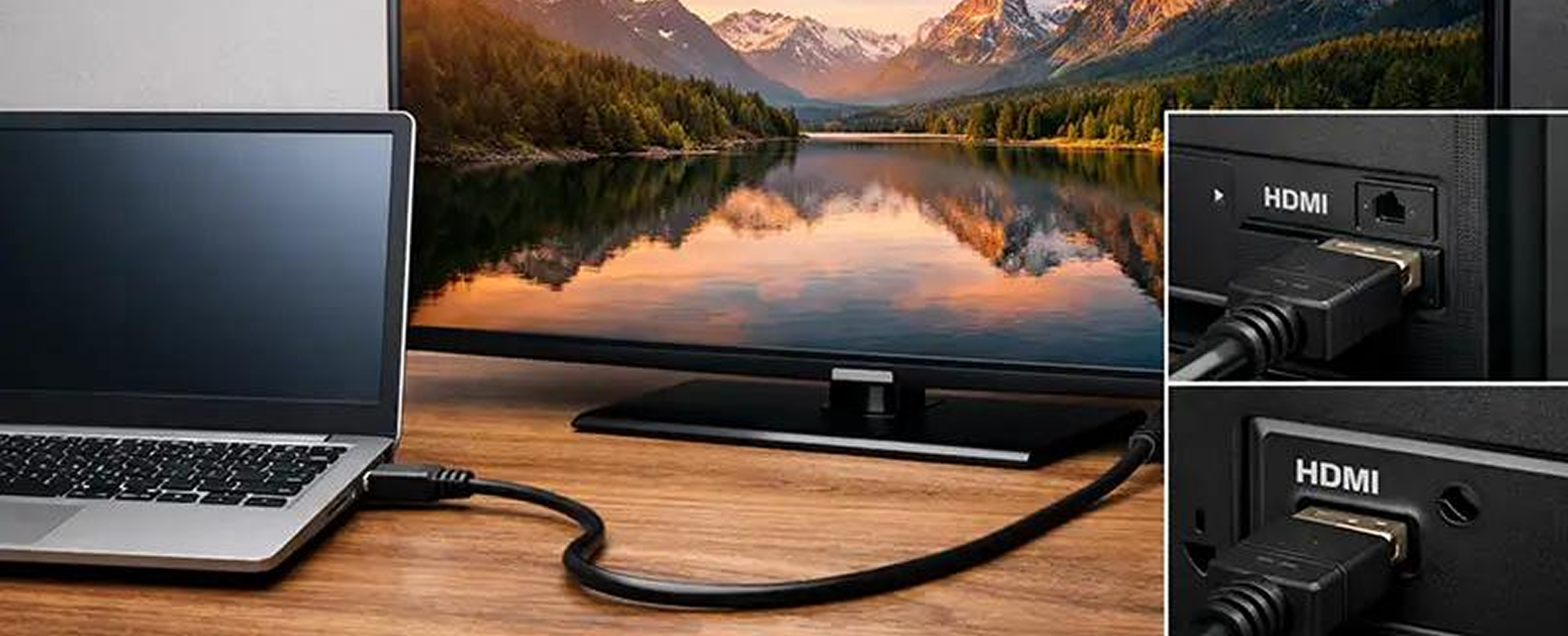 HDMI connected to TV and Laptop
