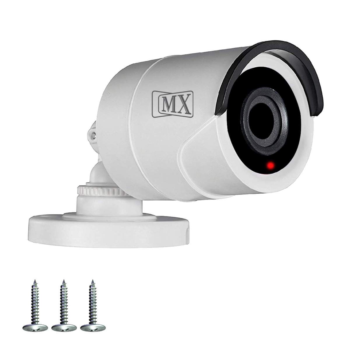 MX Dummy Fake Security Wireless Bullet CCTV Outdoor Camera Flashing Light D6_4 Security Camera White (MX Dummy 6) (Pack of 4)