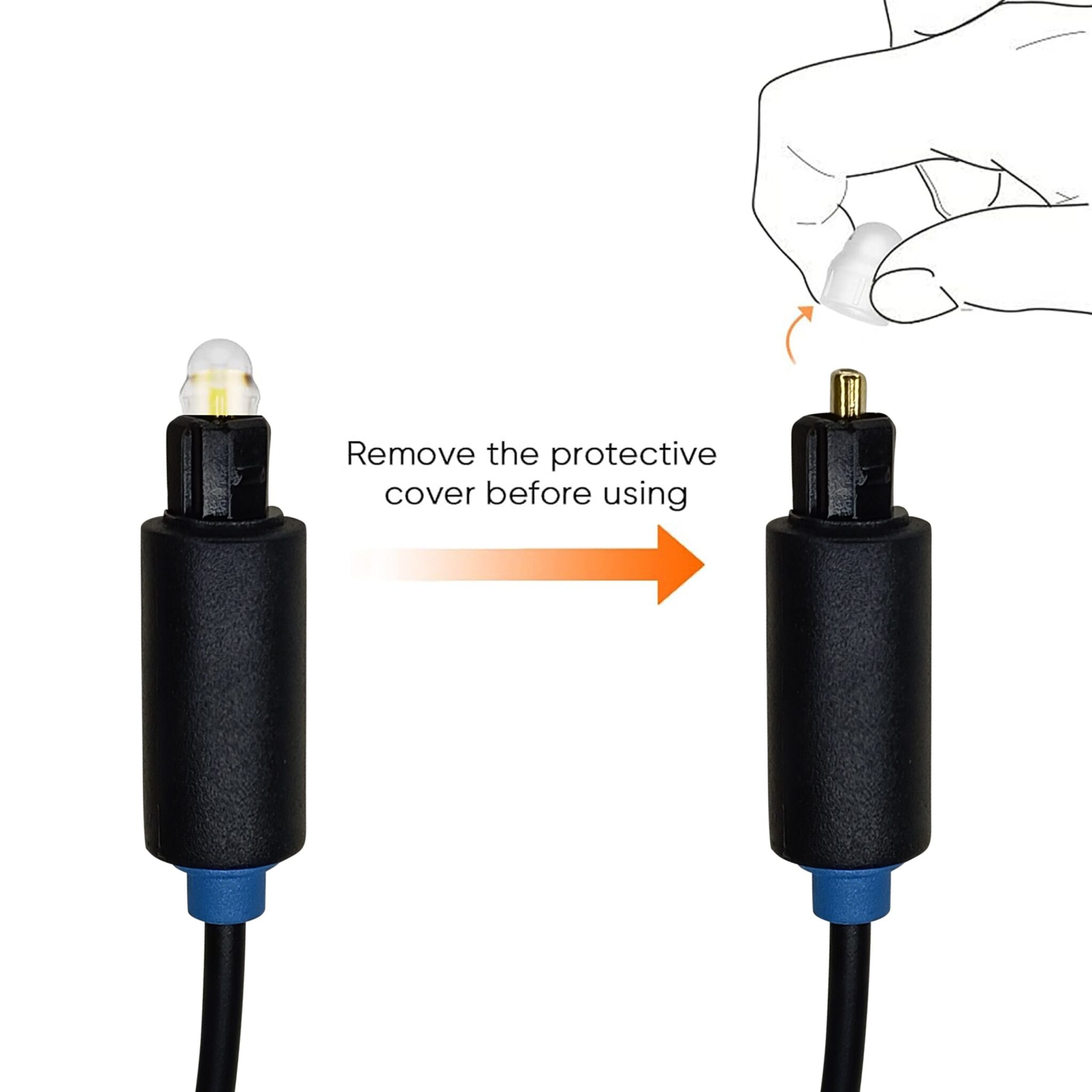 MX Fiber Optic Cable TOSLINK to TOSLINK Plug Cord - 5 meters