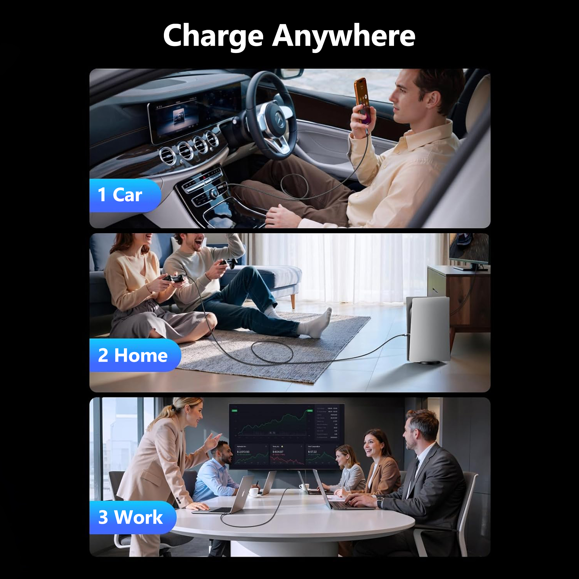 MX 240W Type C to Type C Fast Charging Cable with LED Display | Nylon Braided Tangle Free Fast Charging & Data Cable, 5A, 480Mbps for MacBook, Laptop, iPad & Phone, 1.2M