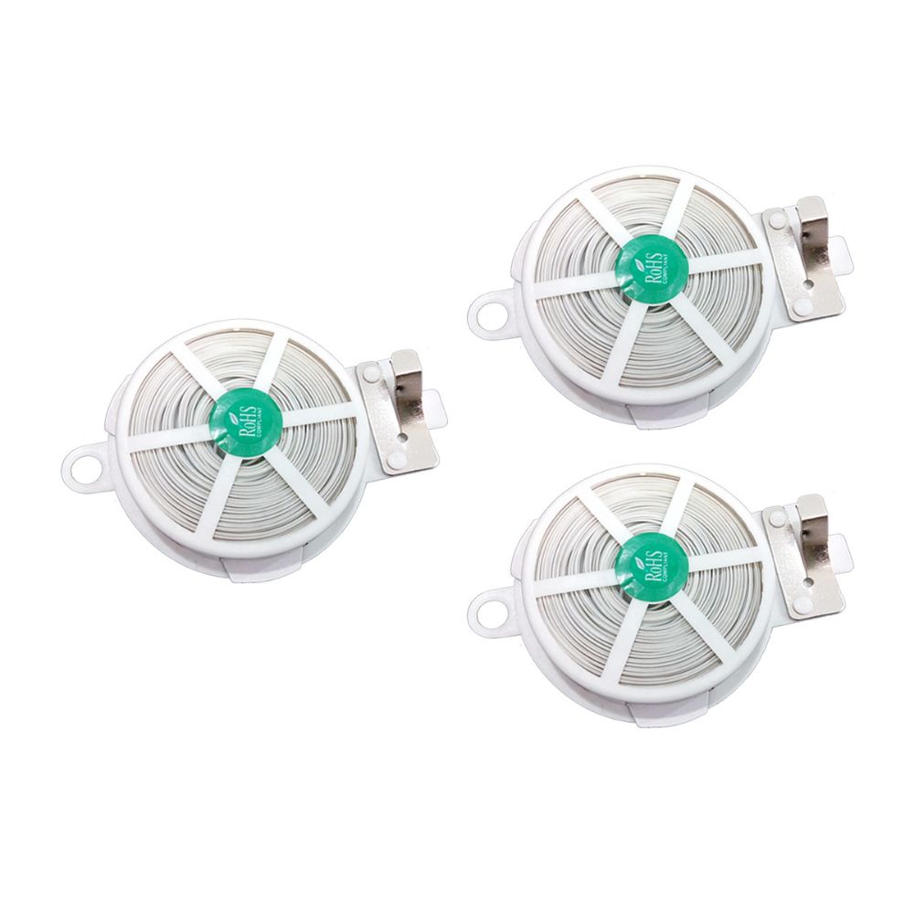 MX Wire Cable Tie Management Organizer Magic Twister 50 Mtr Roll - White (Pack of 3)