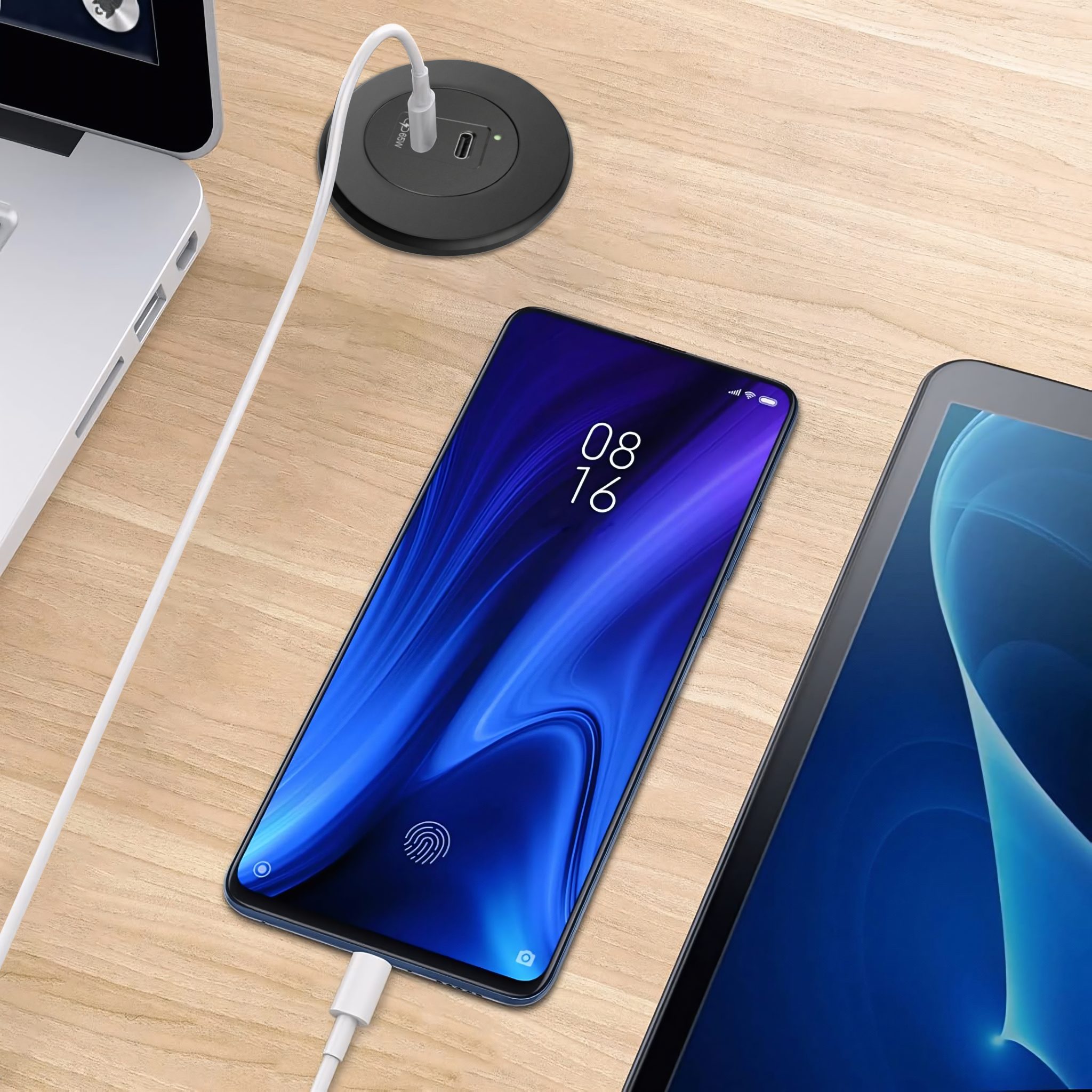 MX Classic Slim In-Desk USB-C + C Fast Charger  35W | 45W | 65W | Flush Mount | 70mm Cap / 41x41mm Cutout