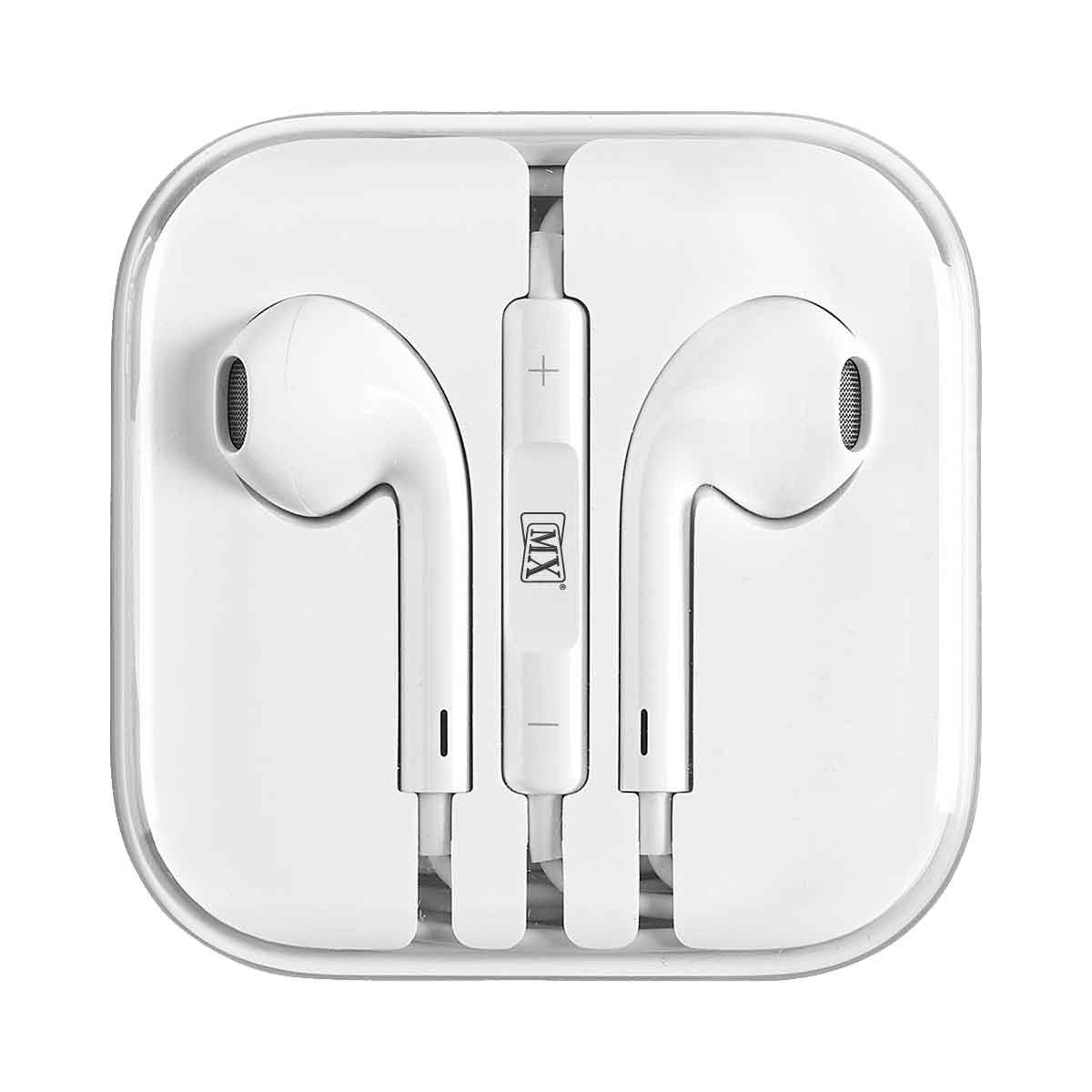 MX in Ear Wired Earphones with Microphone (White)