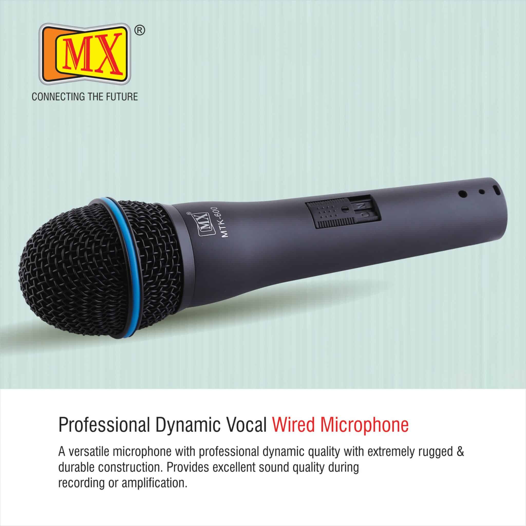 MX Vocal Dynamic Wired Microphone for Vocal & Speech Purposed (Pack of 2 Pcs)