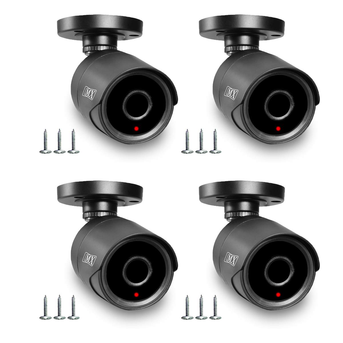 MX Dummy Fake Security Wireless Bullet CCTV Outdoor Camera Flashing Light Black D8 Security Camera (MX Dummy 8) (Pack of 4)