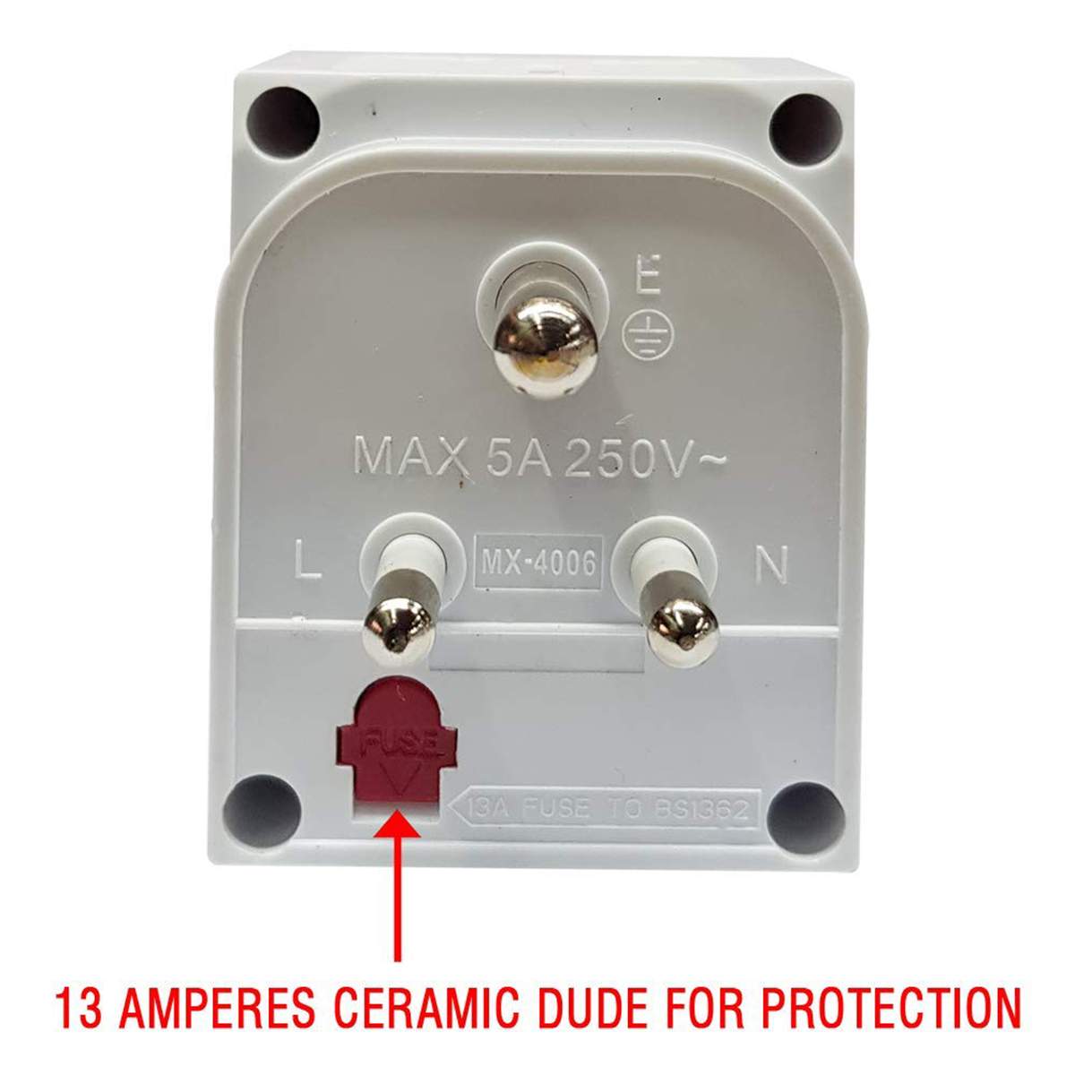 MX Universal Conversion Plug - Multiplug with Individual Switch - 3 PIN 3 Way Plug for Home, Office and Industrial Uses