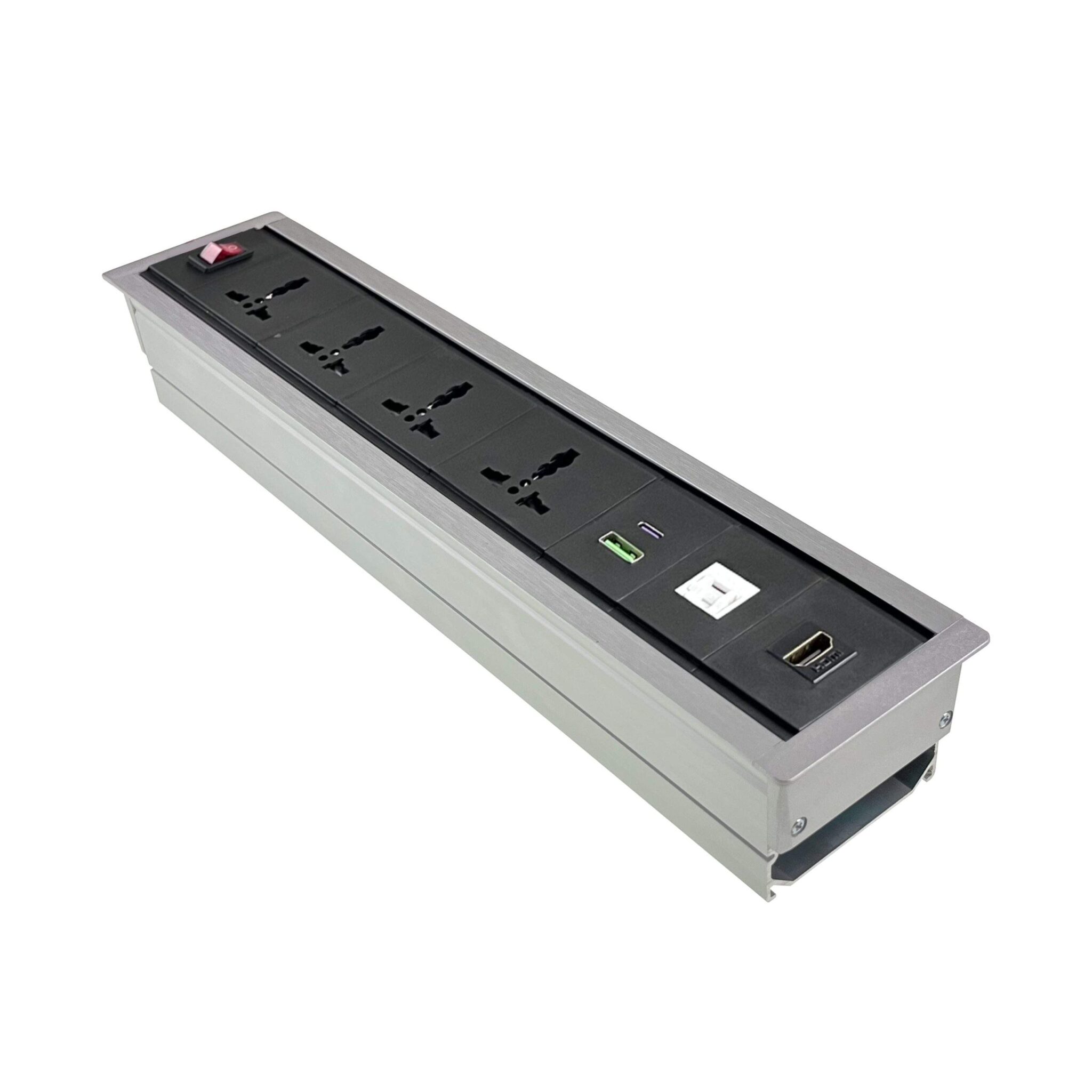 MX NUEVO C 55 IN SURFACE: Smart Power Solution with 4 Universal Sockets, 30W PD Fast Charging, and Multimedia Ports! - Copy
