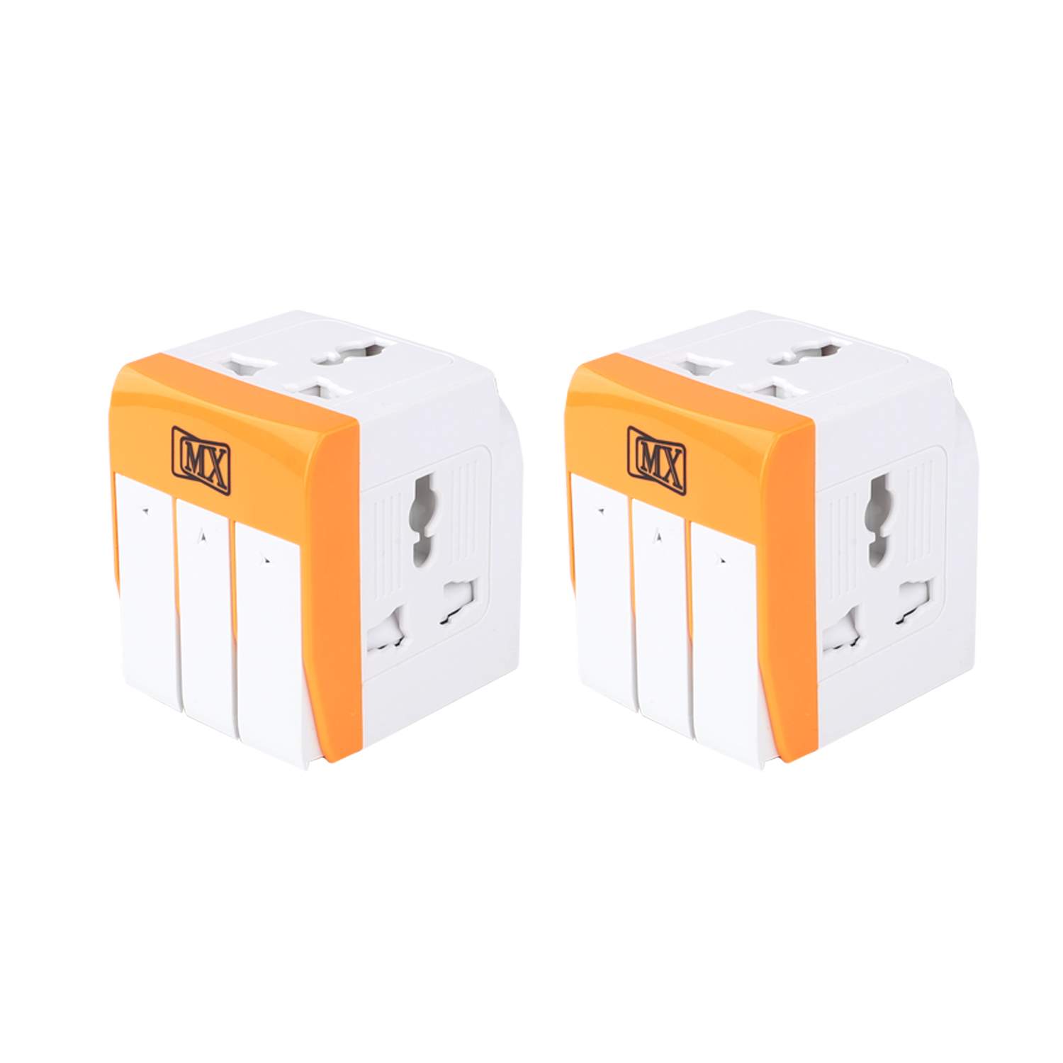 MX Universal Conversion Plug Multiplug with Individual Switch (Pack Of 2)