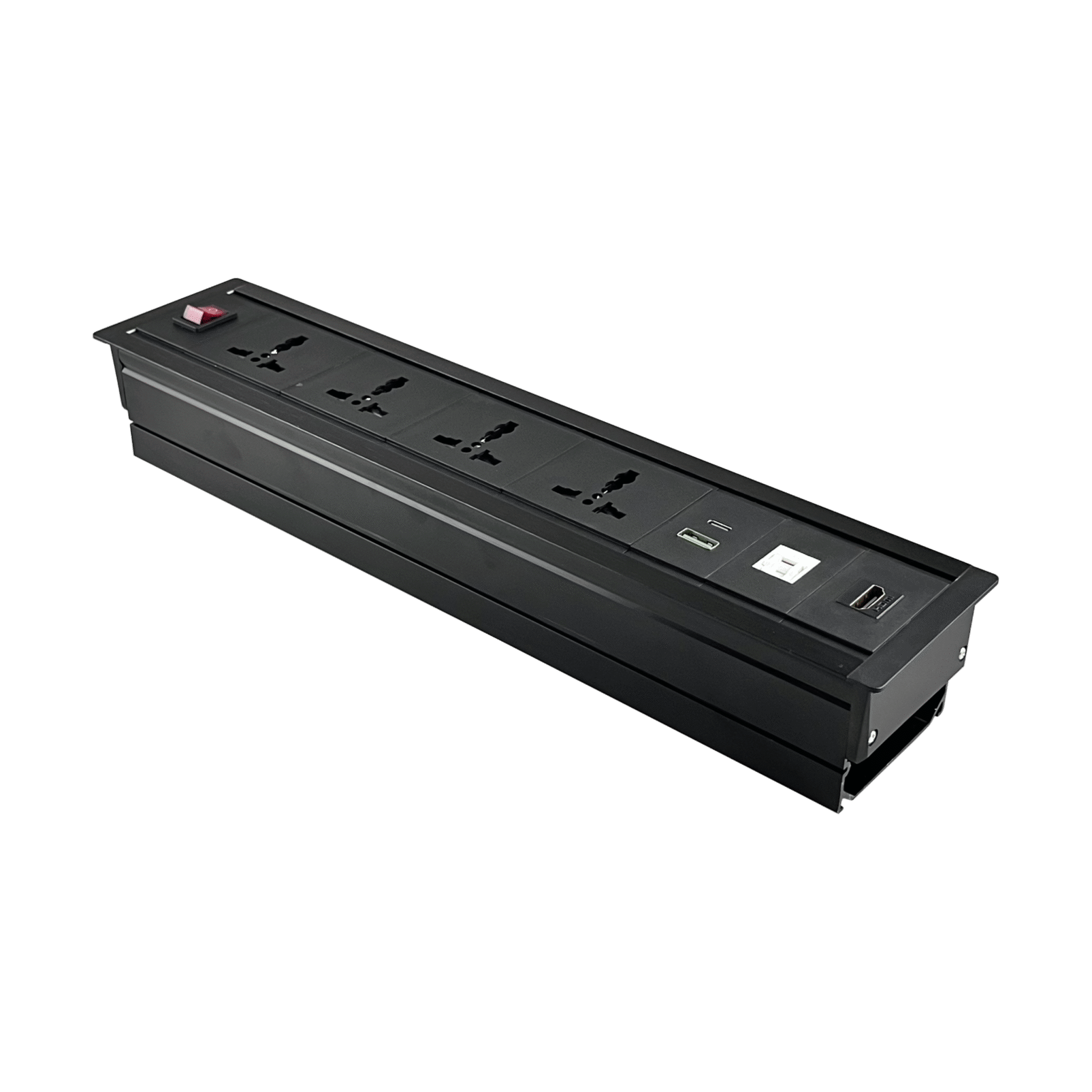 MX NUEVO C 55 IN SURFACE: Smart Power Solution with 4 Universal Sockets, 30W PD Fast Charging, and Multimedia Ports! - Copy