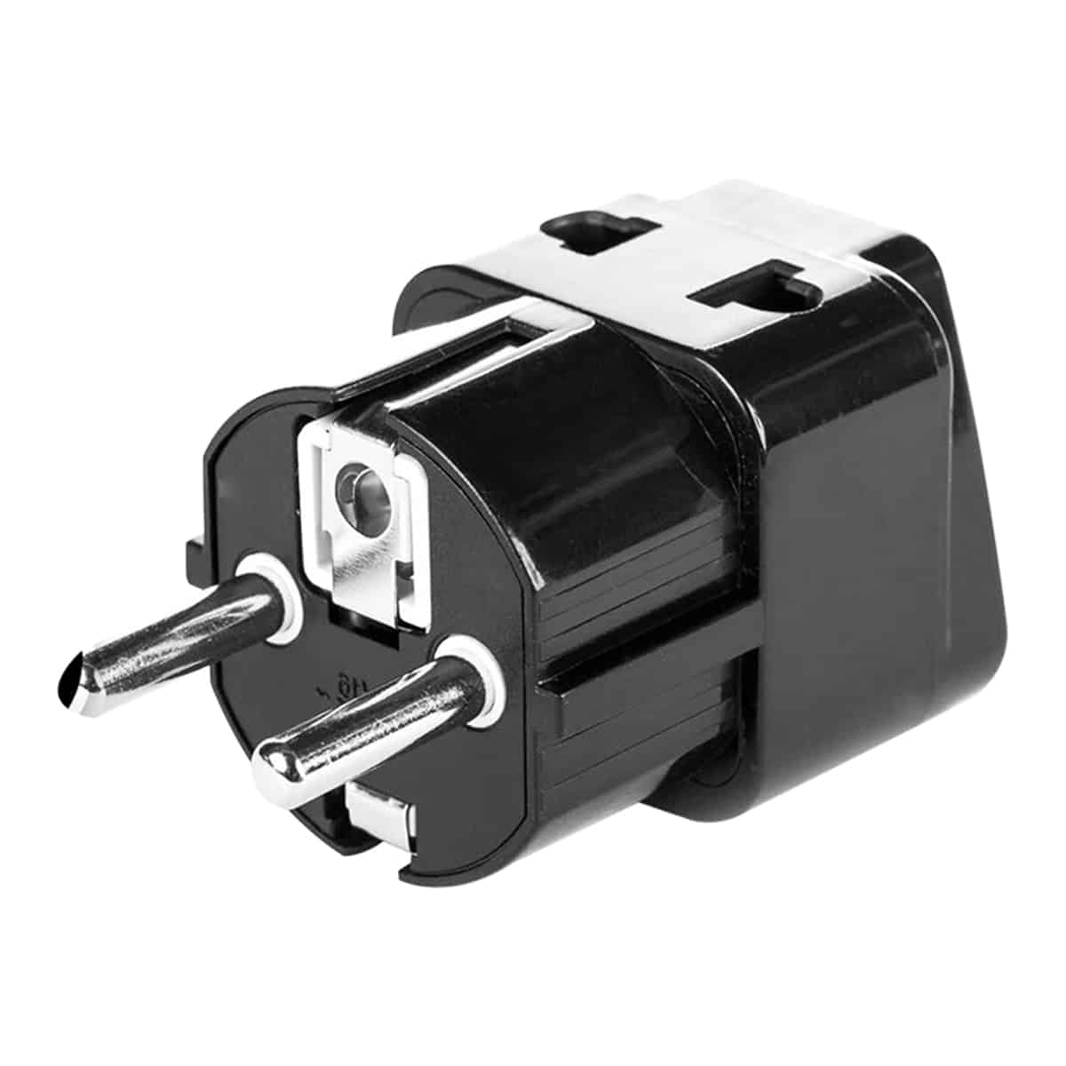 MX 2 in 1 Conversion Plug Europe Type Schuko Plug to Universal Socket and 2 pin Socket Worldwide Travel Adapter (Black)