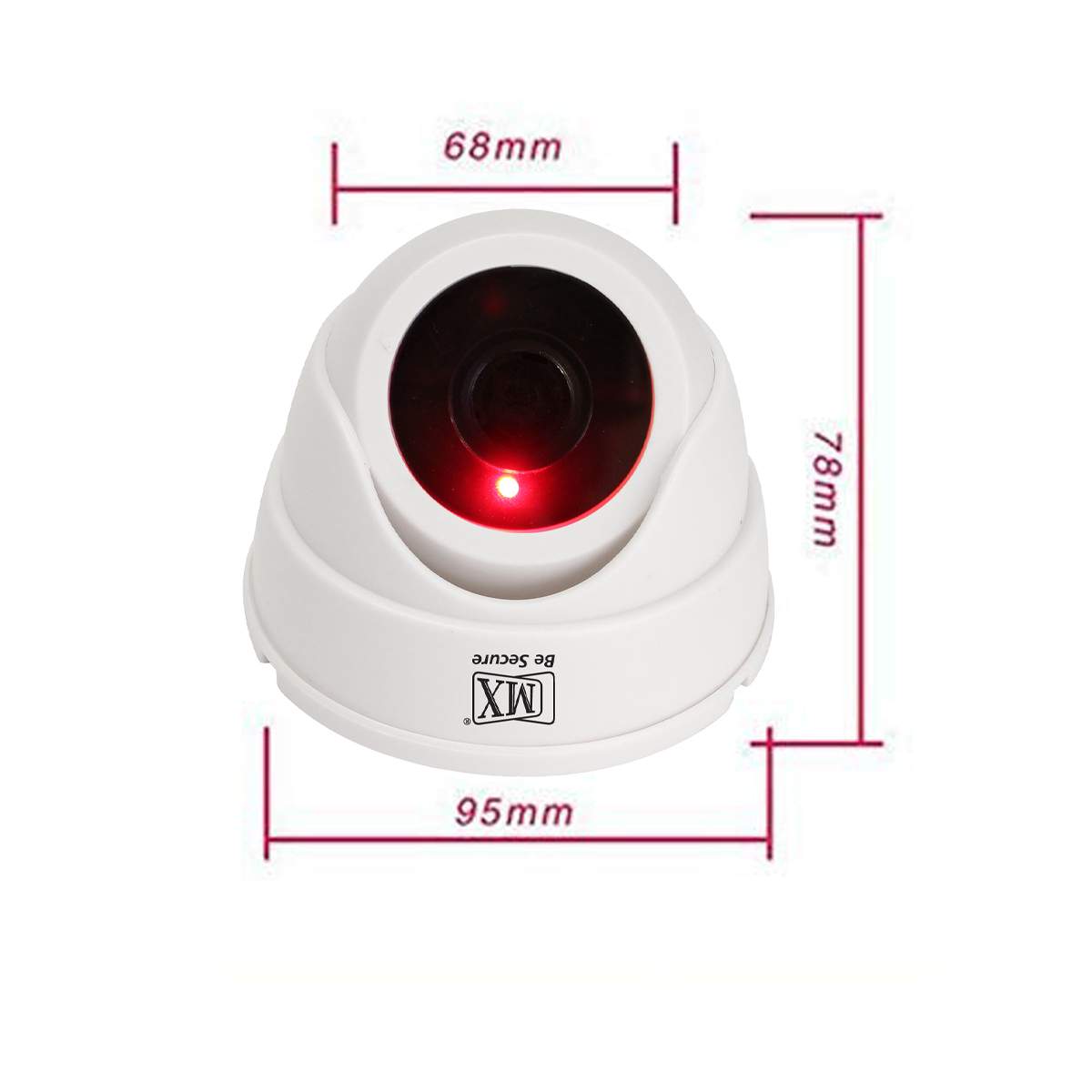 MX Dummy Fake Security Wireless Dome CCTV Outdoor Camera Flashing Light Black D2 Security Camera, White (MX Dummy 4) (Pack of 10)