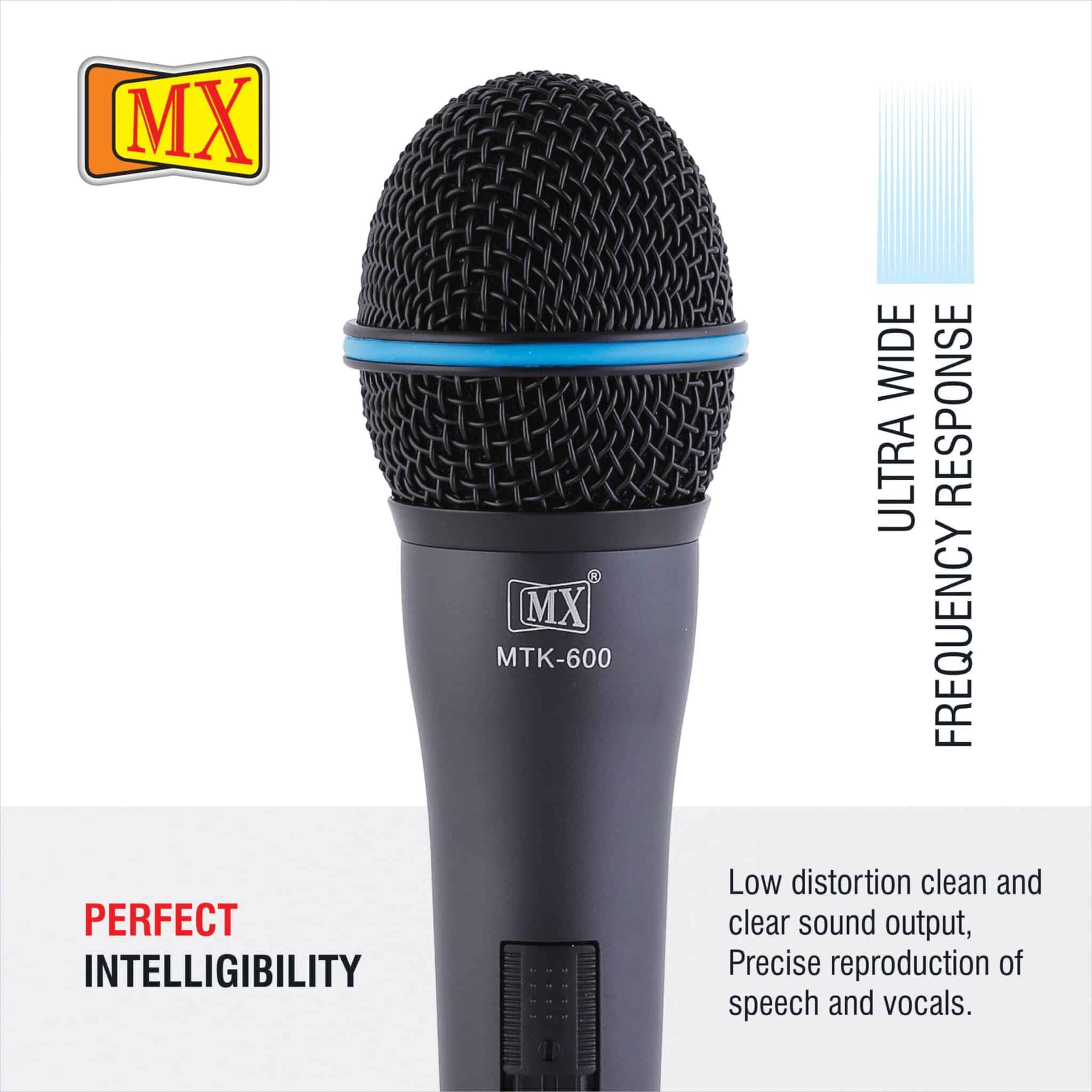 MX Vocal Dynamic Wired Microphone for Vocal & Speech Purposed (Pack of 2 Pcs)