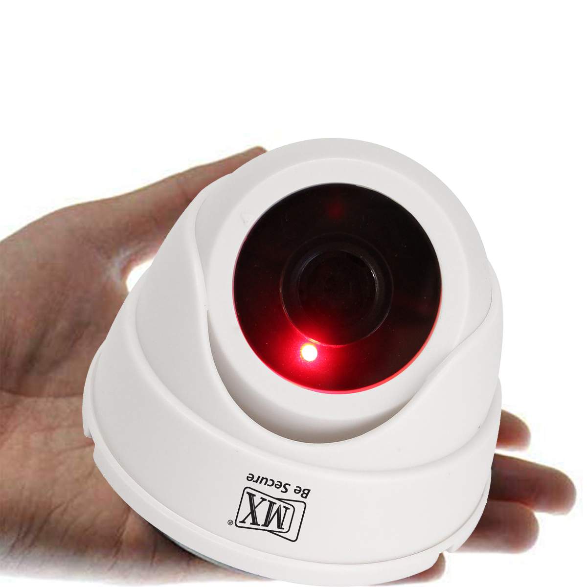 MX Dummy Fake Security Wireless Dome CCTV Outdoor Camera Flashing Light Black D2 Security Camera, White (MX Dummy 4) (Pack of 8)