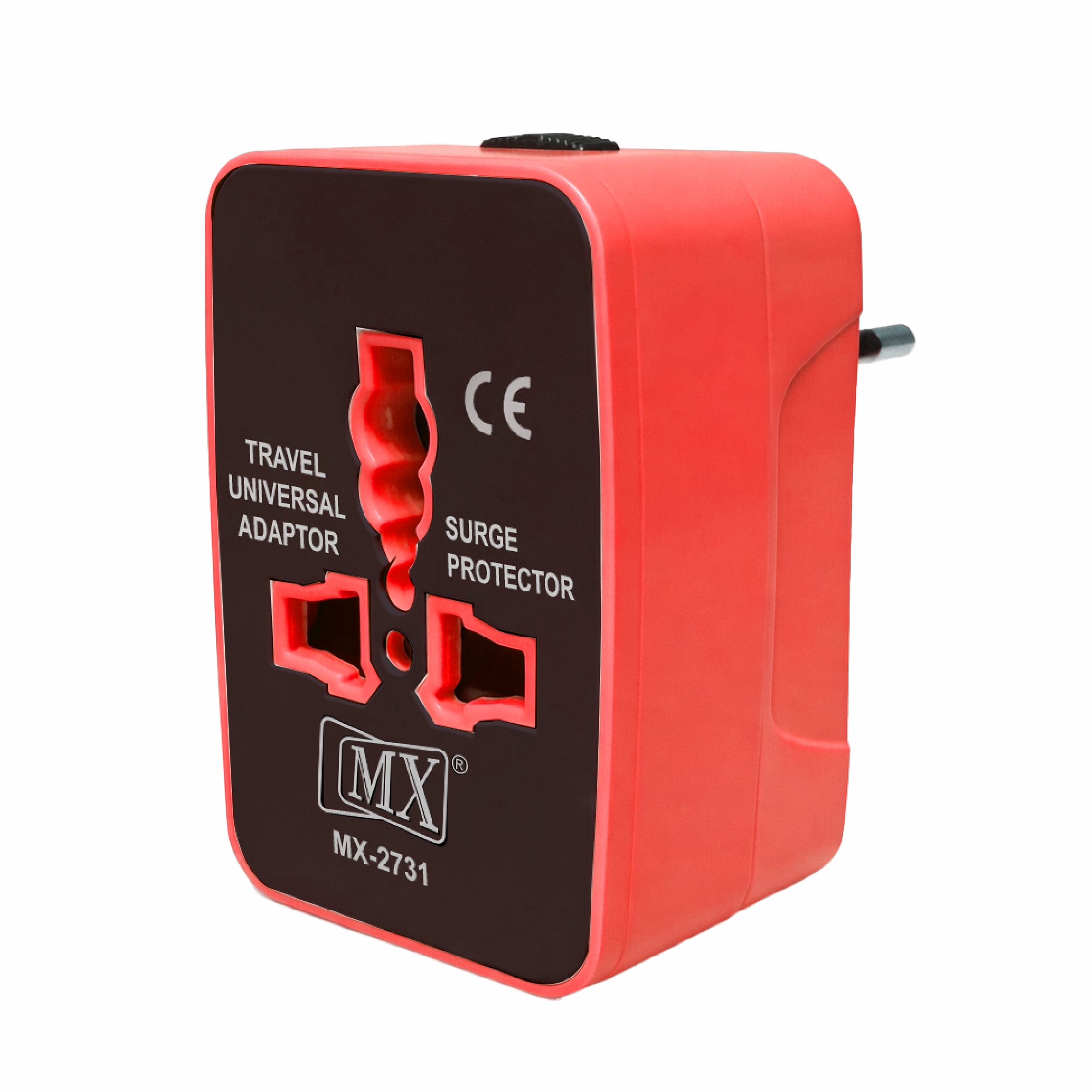 MX Universal Travel Adapter, Worldwide All over 150 International Countries with LED & Child Safety Shutter-Universal Socket Compatible in UK, Europe, USA, Australia, China, Japan & Thailand (Red)