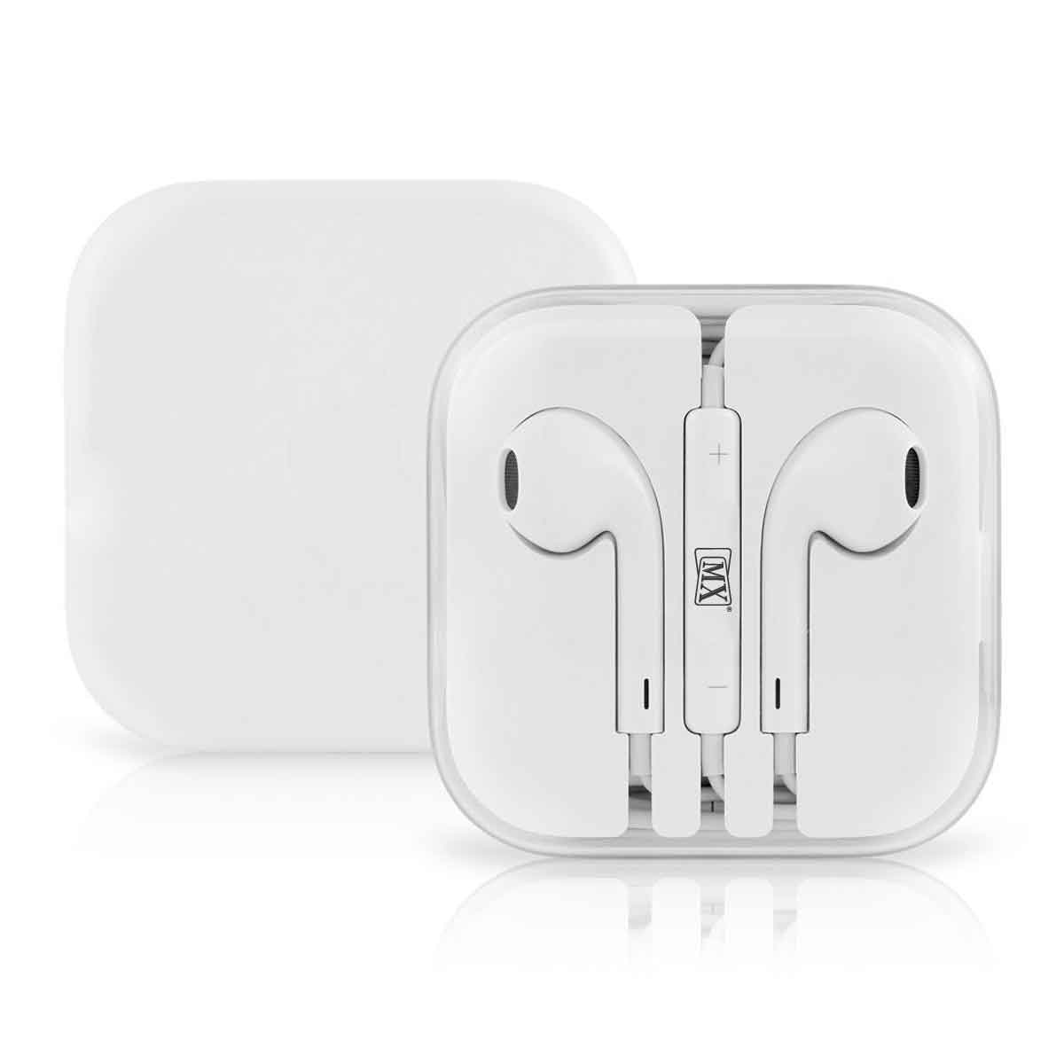 MX in Ear Wired Earphones with Microphone (White)