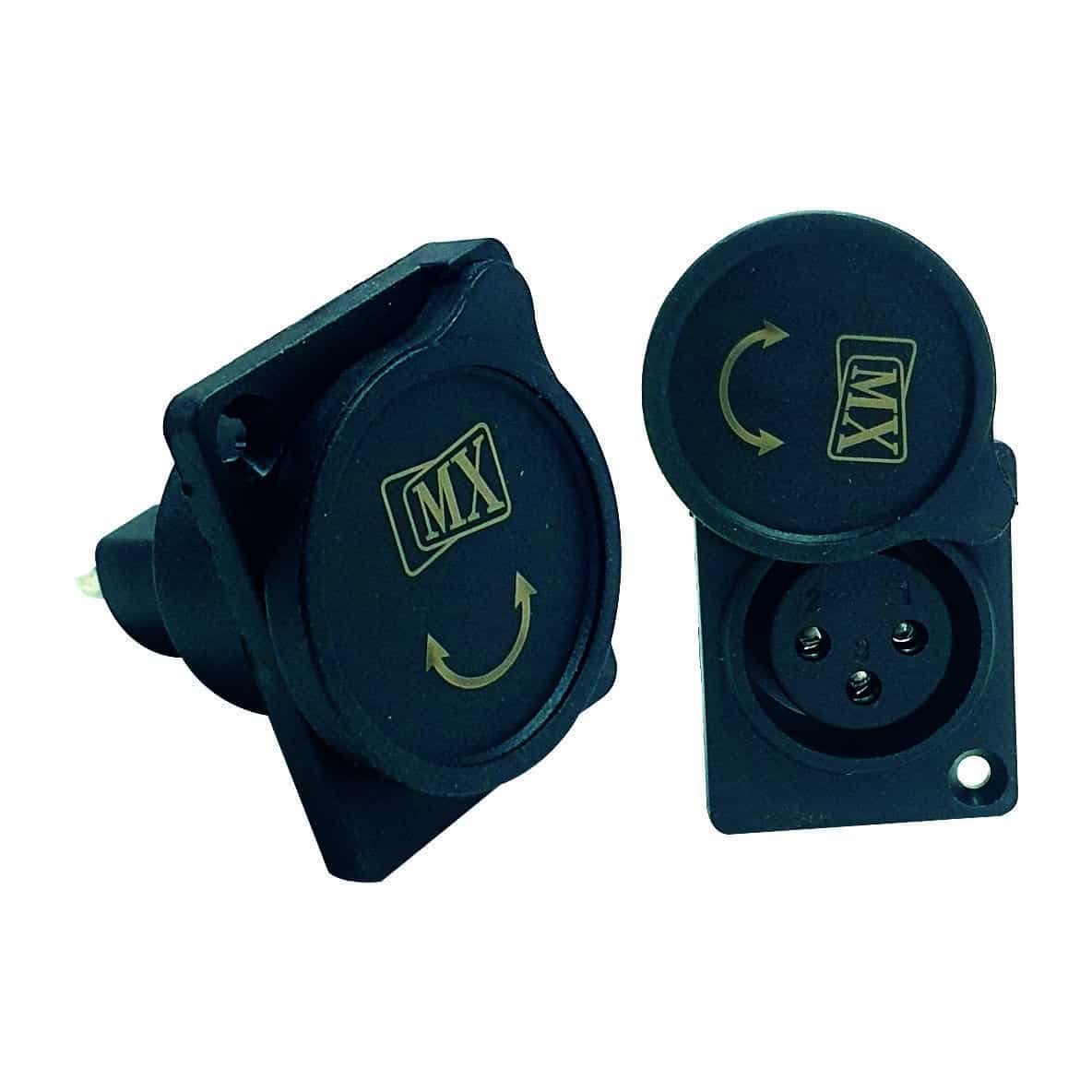 MX 3 PIN Mic Female Connector XLR Panel Mounting with Dust Protection Cover