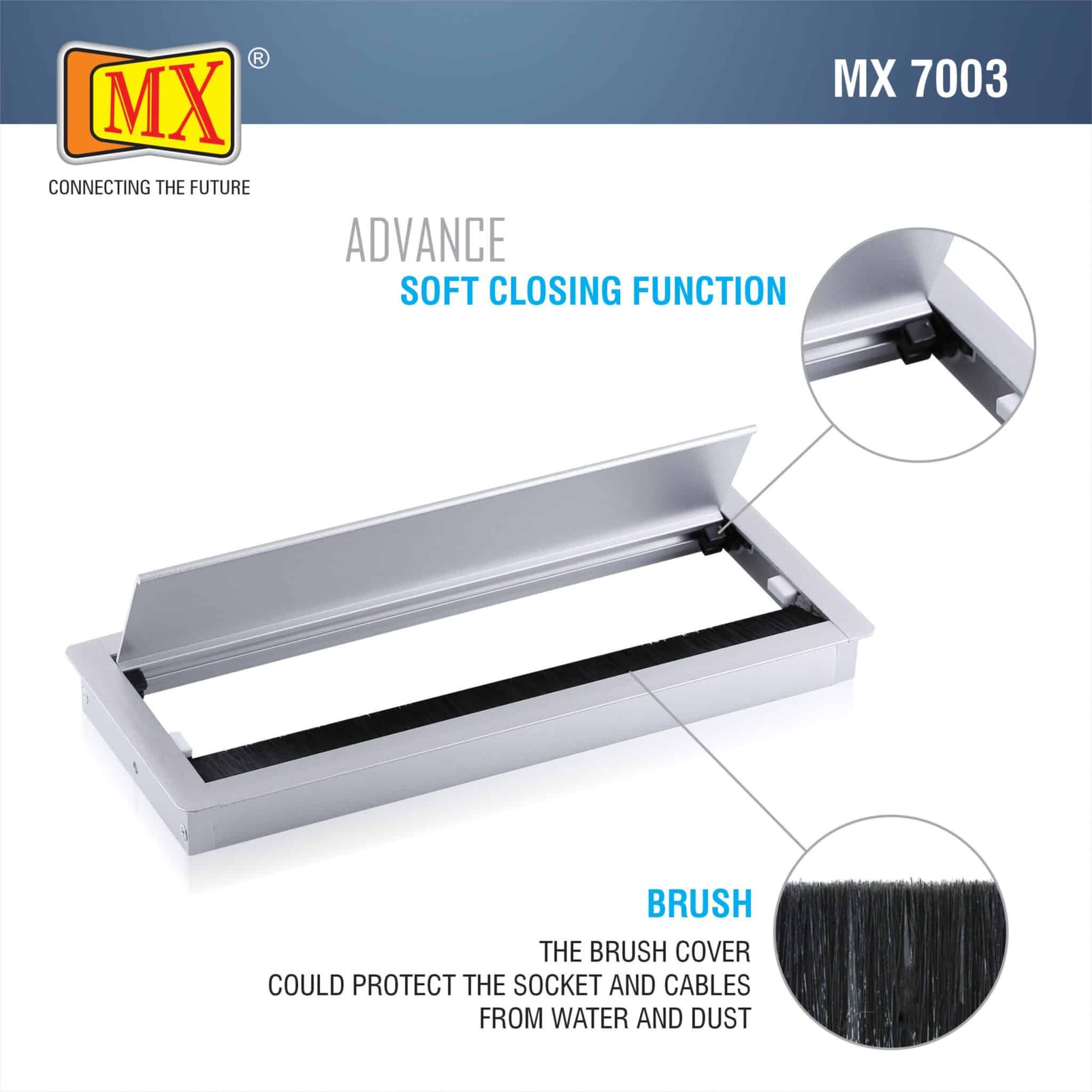 MX Aluminum Alloy Access Flap: Your Ultimate Desk Organizer for Effortless Cable Management and Workspace Tidiness (300X127X30 MM, Silver)