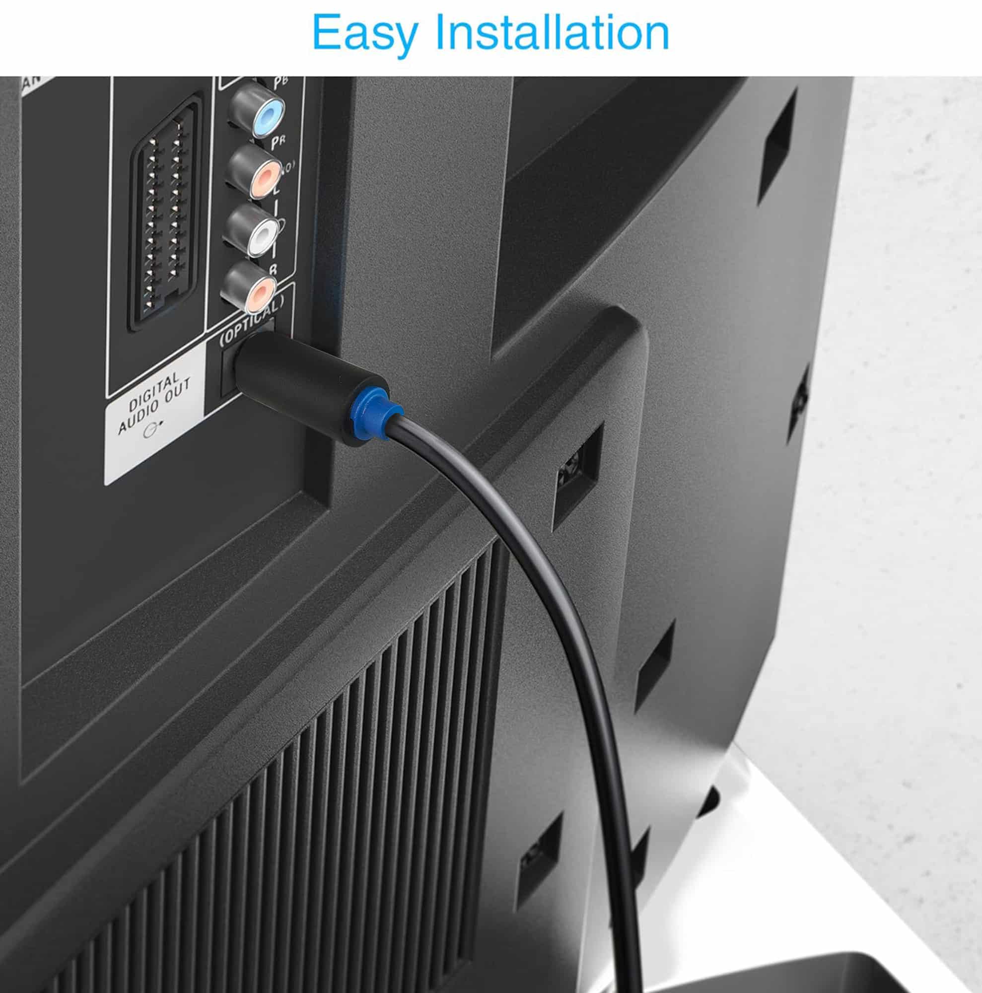 MX Fiber Optic Cable TOSLINK to TOSLINK Plug Cord - 1.5 meters
