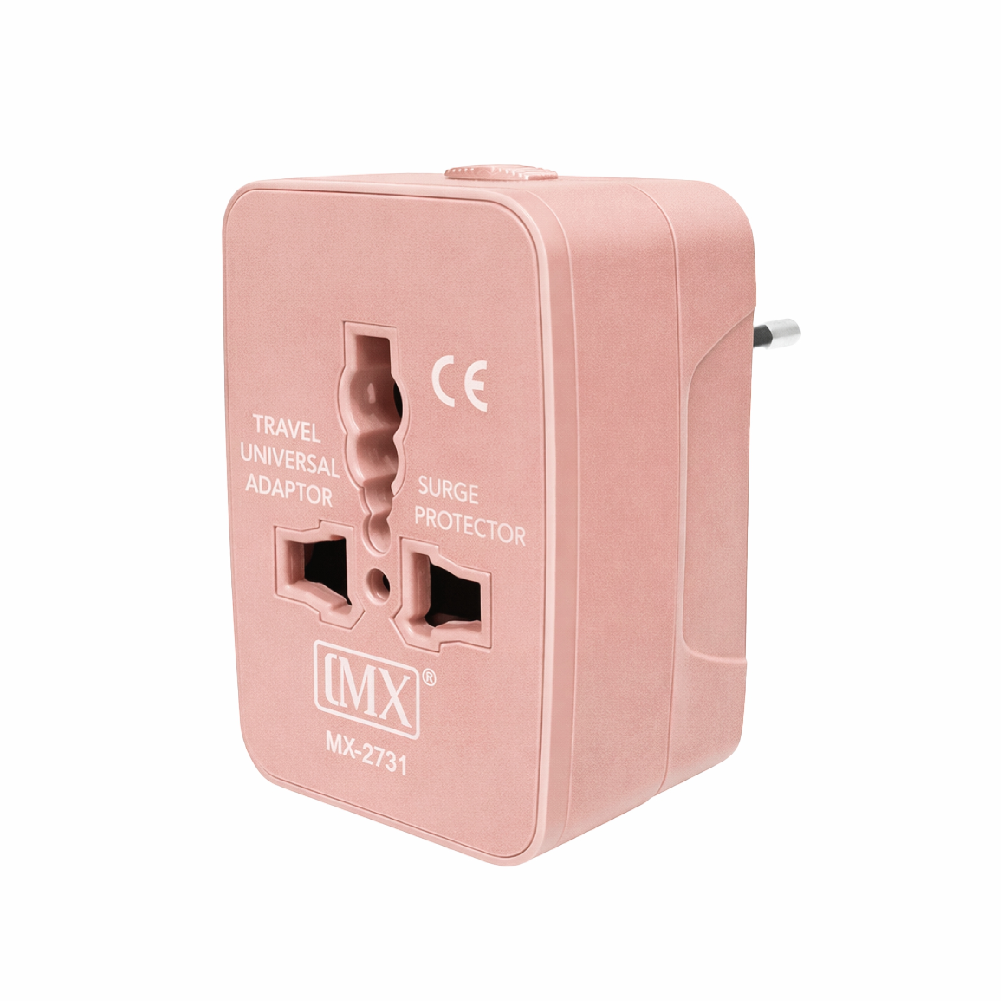 MX Universal Travel Adapter, Worldwide All over 150 International Countries with LED & Child Safety Shutter-Universal Socket Compatible in UK, Europe, USA, Australia, China, Japan & Thailand (Pink)